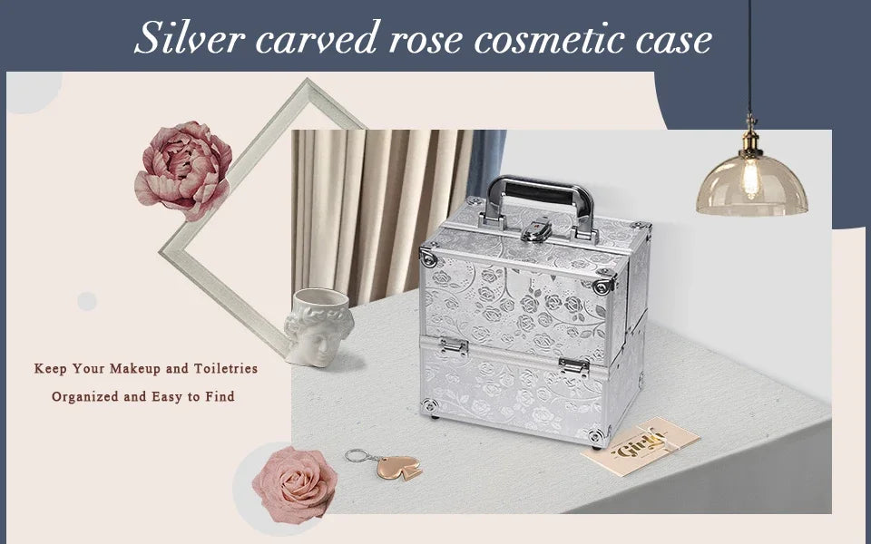 Draagbare Make-up Train Case – 4 Lades Organizer Koffer – Waterdicht en Reisklaar