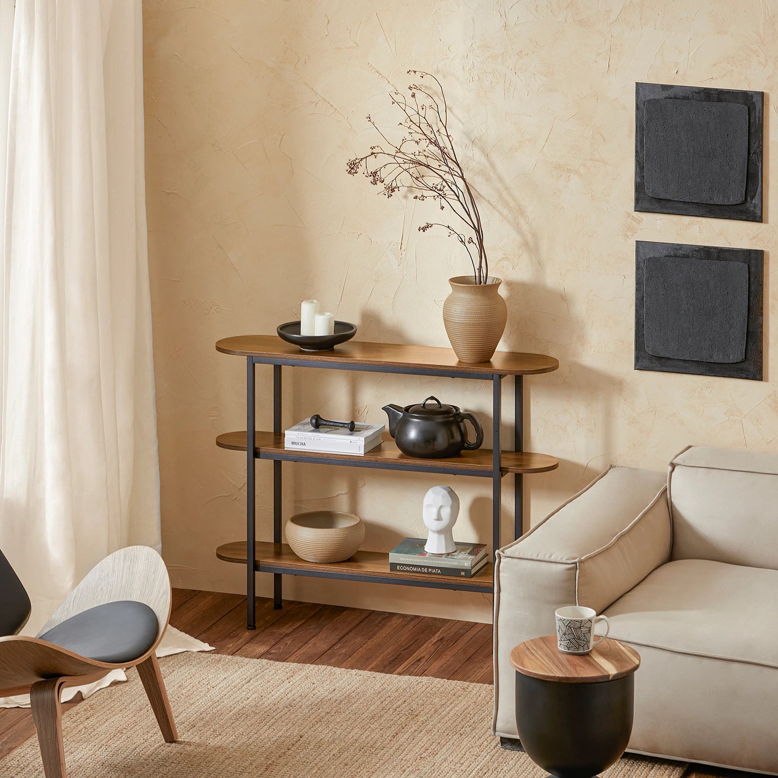 Smalle haltafel console 110 × 86 × 25 cm – smalle bijzettafel voor hal, gang en woonkamer