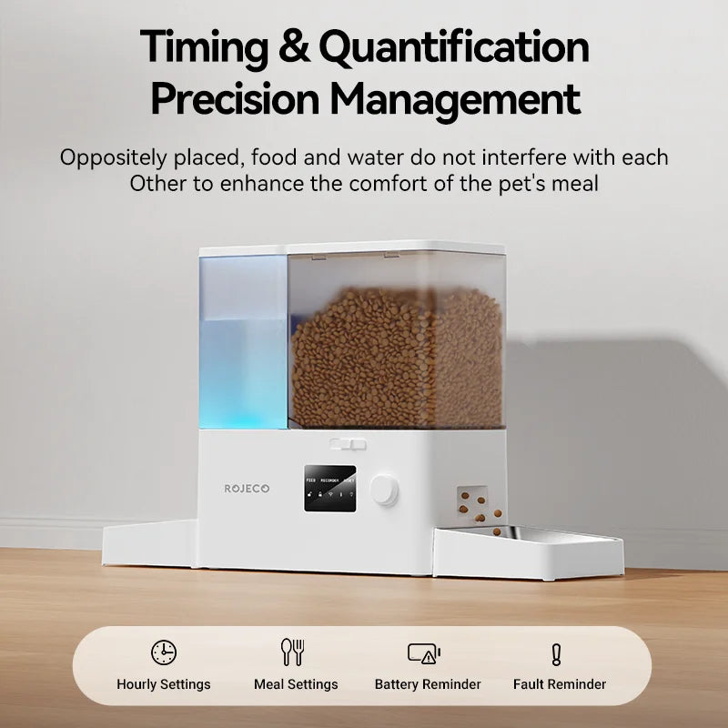 Automatische Voerbak met Waterfontein en WIFI App – 8,5L Slimme Voerdispenser voor Katten en Honden – Programmeerbaar & Op Afstand Bedienbaar