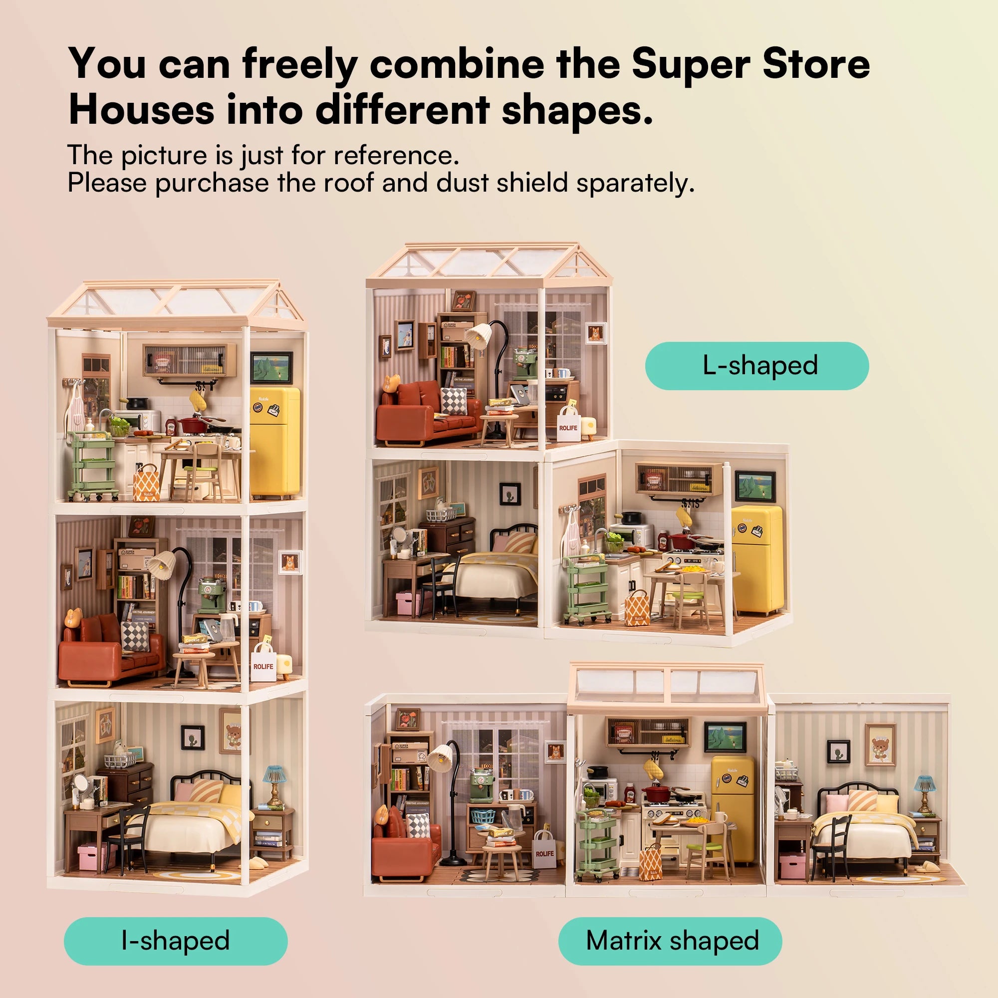3D Puzzel Super Store – DIY Miniatuur Happy Meals Modelbouw Set voor Tieners en Volwassenen