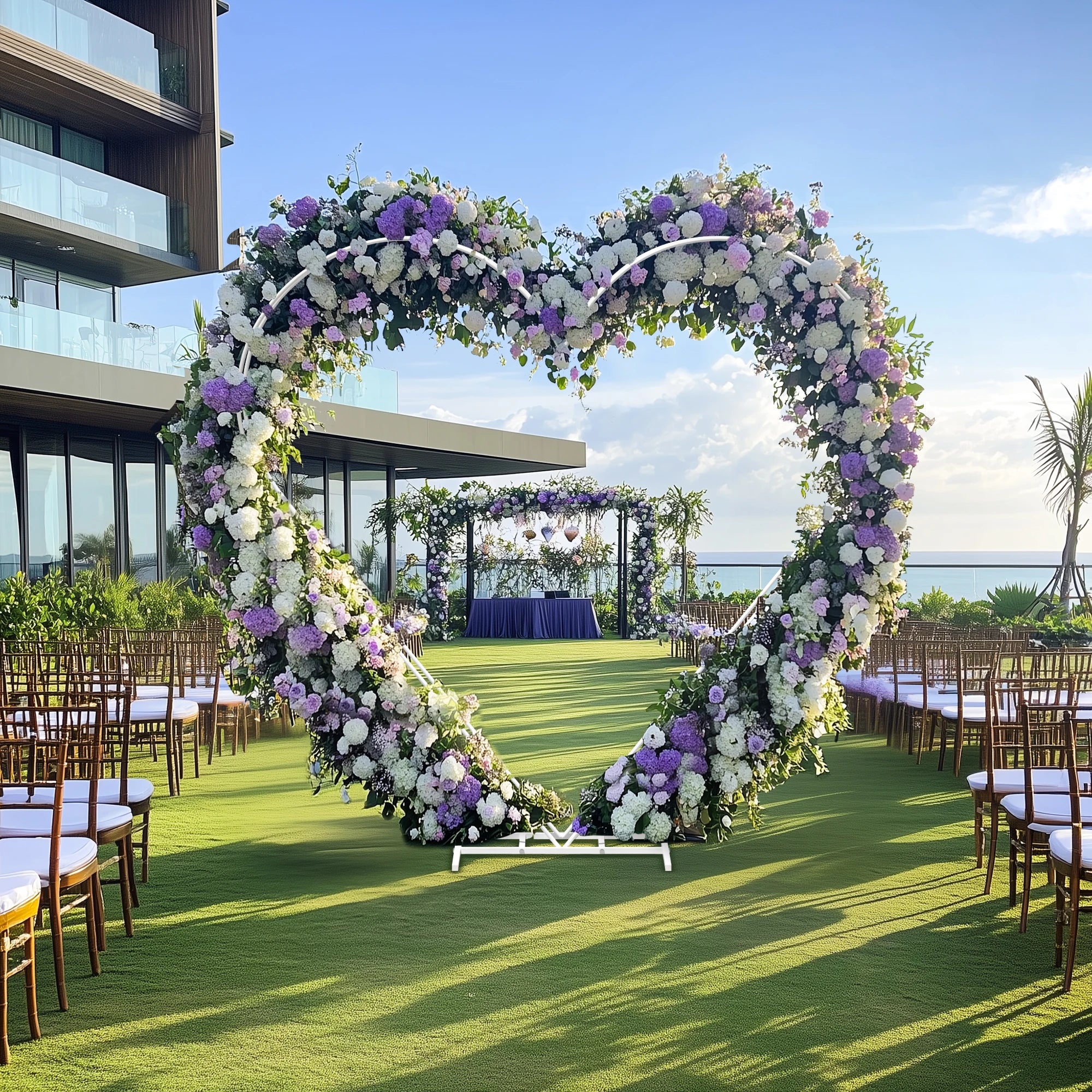 H1 Hartvormige Metalen Bruiloft Boogstandaard – Decoratieve Achtergrond voor Ceremonies