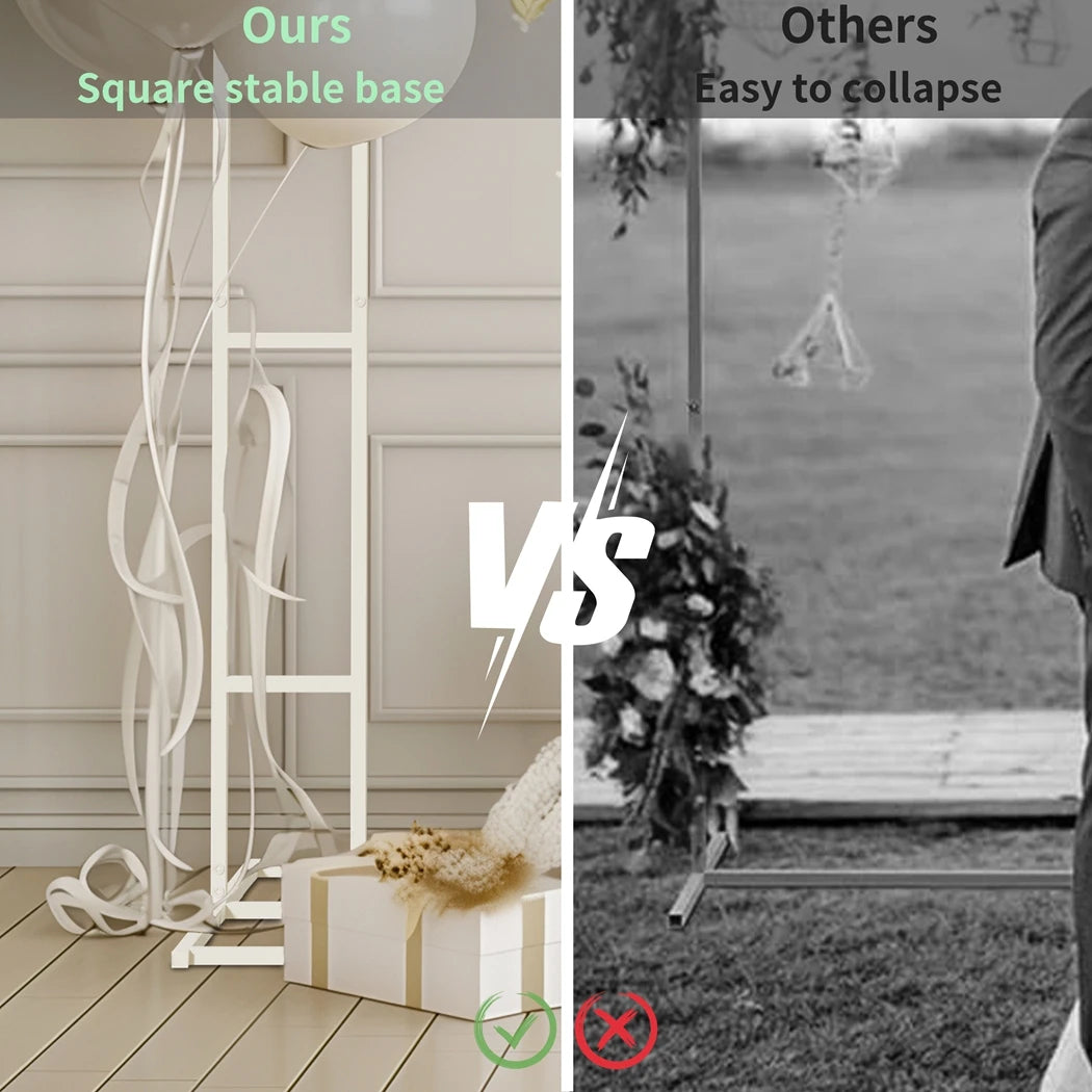 Vierkante Witte Trouwboog Metaal 236x236 cm – Wedding Arch voor Ceremonie, Ballonnen en Bloemen Decoratie – Stevige Feestboog Binnen & Buiten