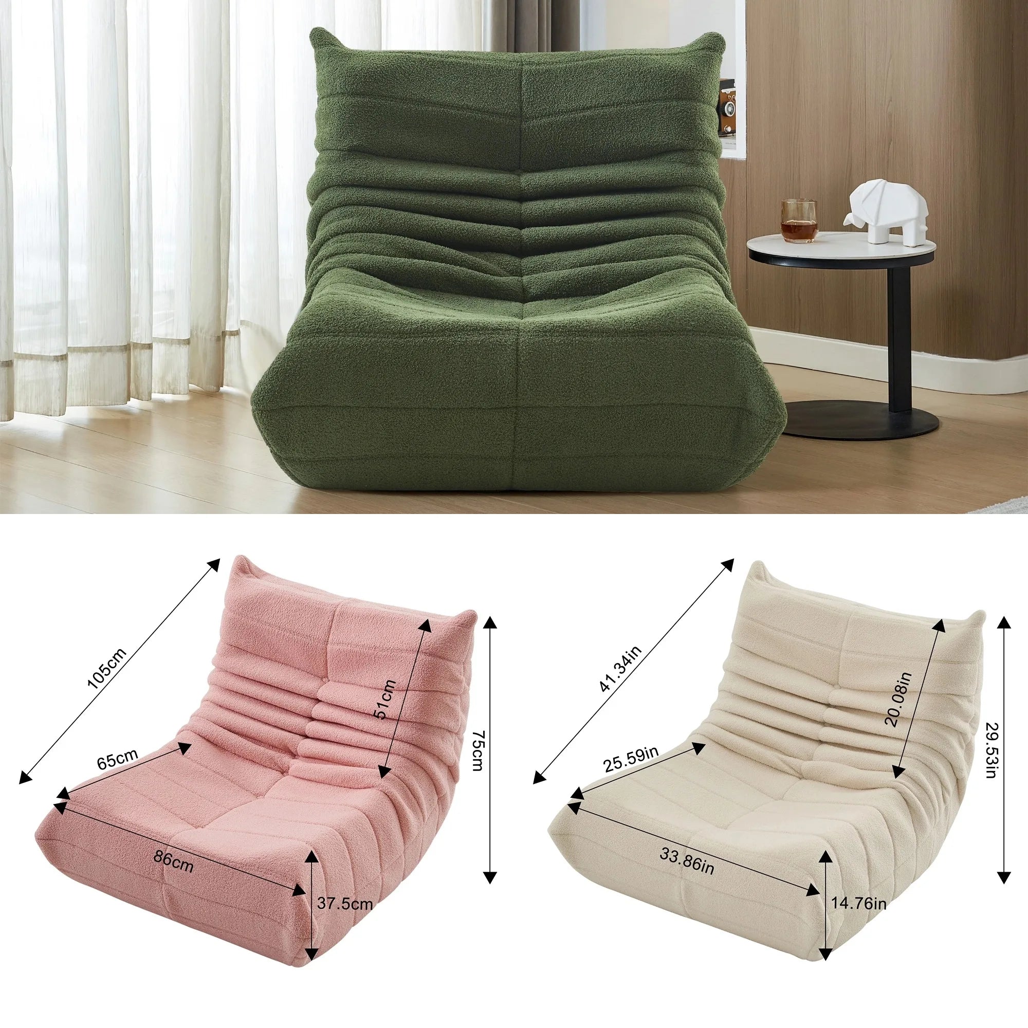 Lazy Boy Fauteuil | Comfortabele Lounge Stoel | Verstelbare Stoel voor Woonkamer & Slaapkamer | Meditatie & Relax Stoel