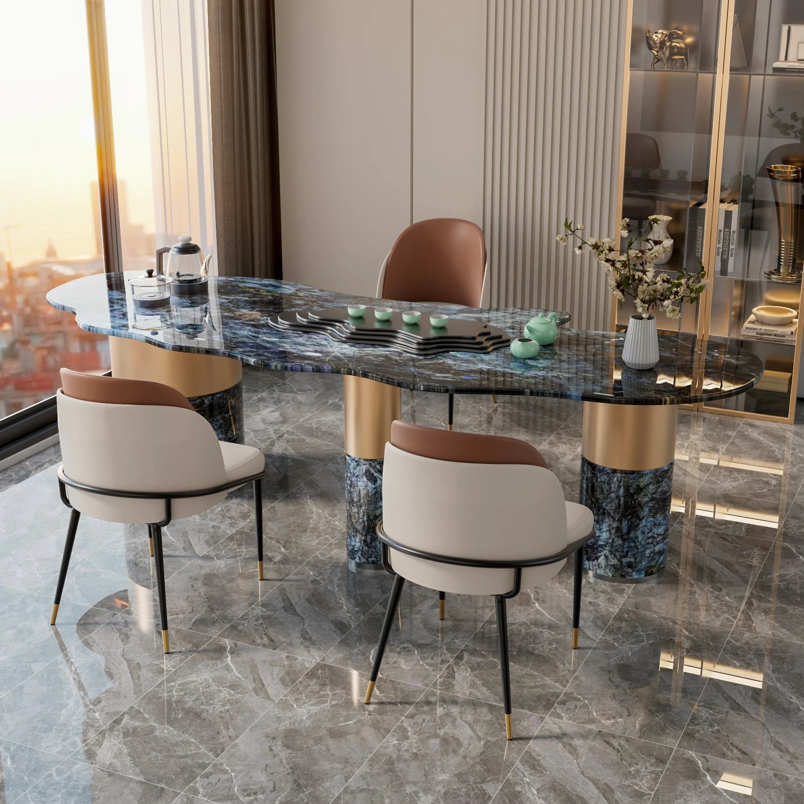 Moderne Eetkamerstoelen Set van 2 – Luxe Kunstleer Stoelen met Armleuningen - Gestoffeerd & Comfortabel Design