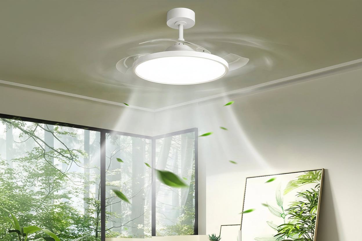 Plafondventilator met Lamp en Uitschuifbare Bladen – Slimme LED Plafondlamp met Afstandsbediening & App