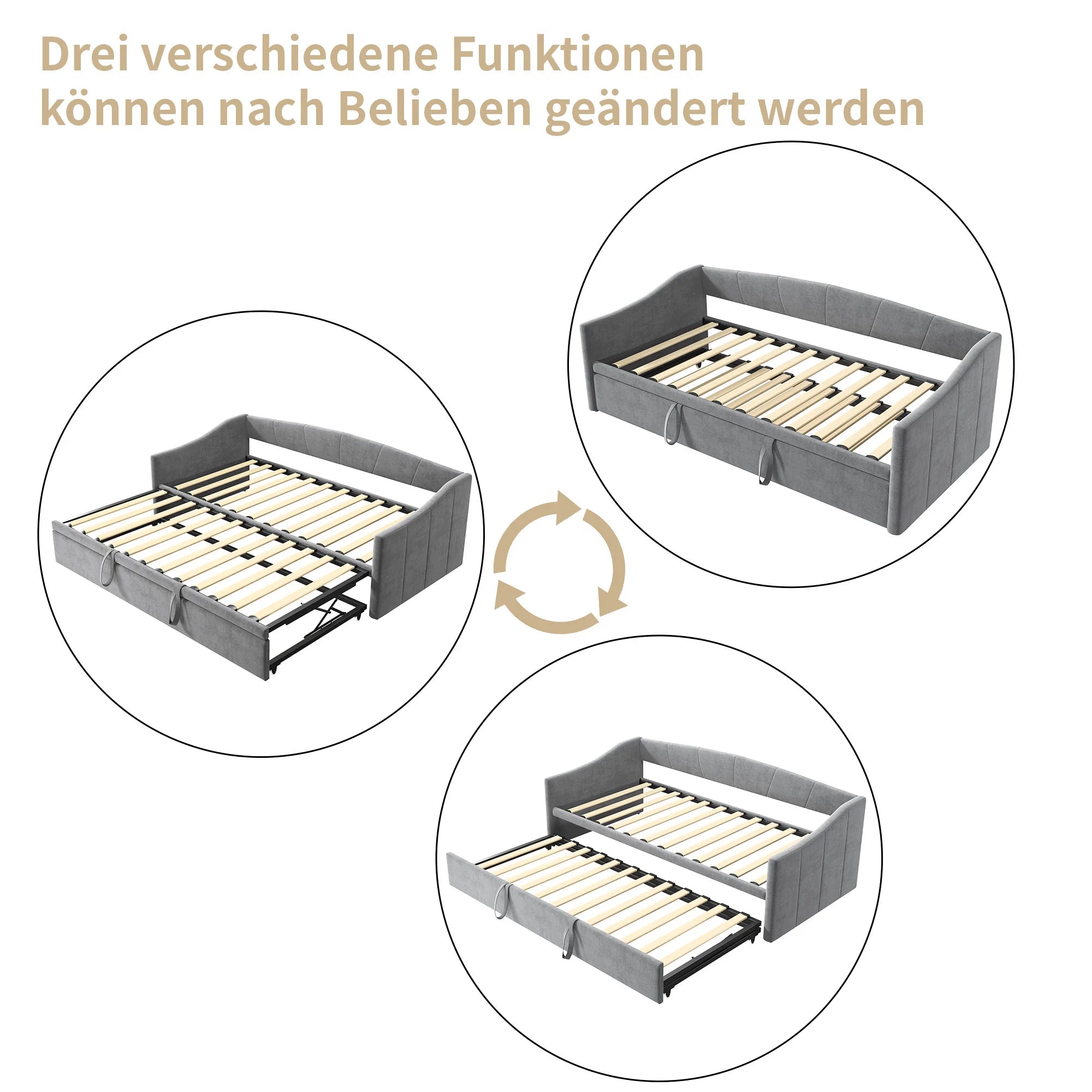 Fluwelen 2‑in‑1 Slaapbank 90×200 cm – Multifunctionele Bank & Bed