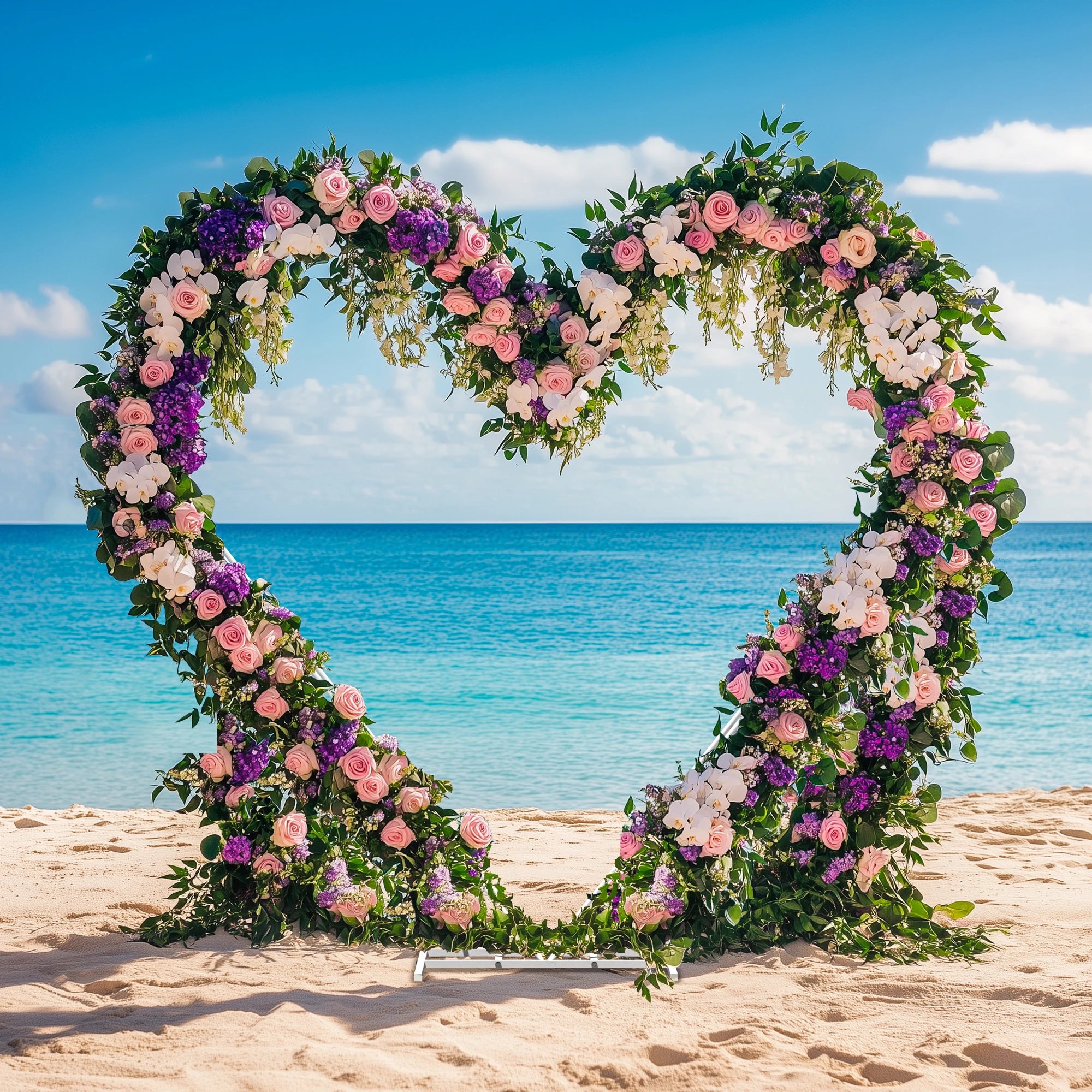 H1 Hartvormige Metalen Bruiloft Boogstandaard – Decoratieve Achtergrond voor Ceremonies