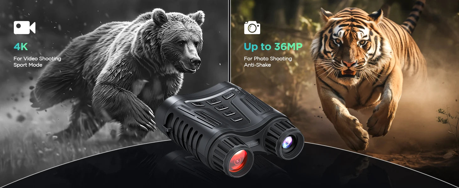 Nachtzicht Verrekijker 8x HD 1080P met IR – Digitale Zoom voor Jacht, Camping & Outdoor