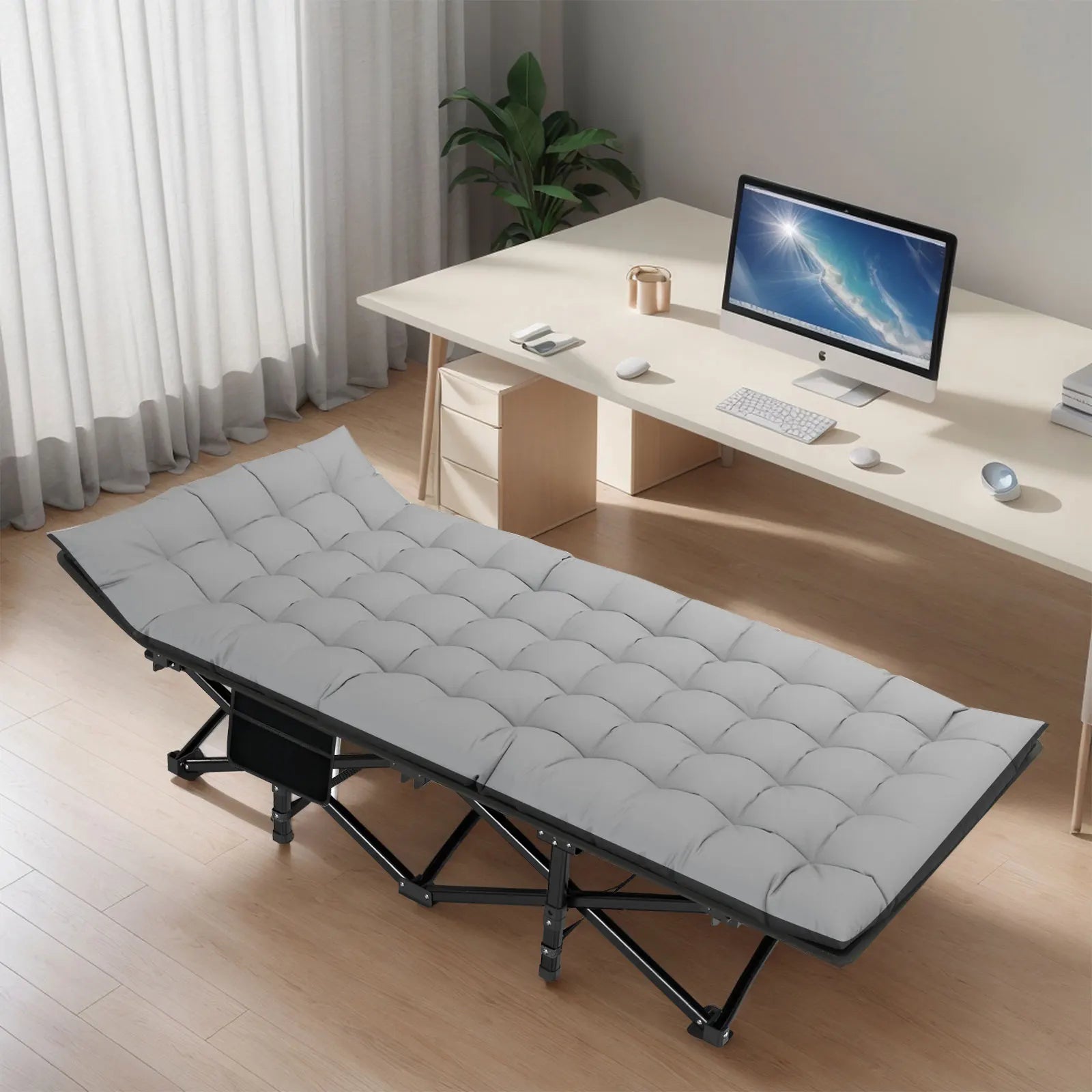 Opvouwbaar Campingbed voor Volwassenen – Sterk, Draagbaar en Inclusief Matras & Draagtas