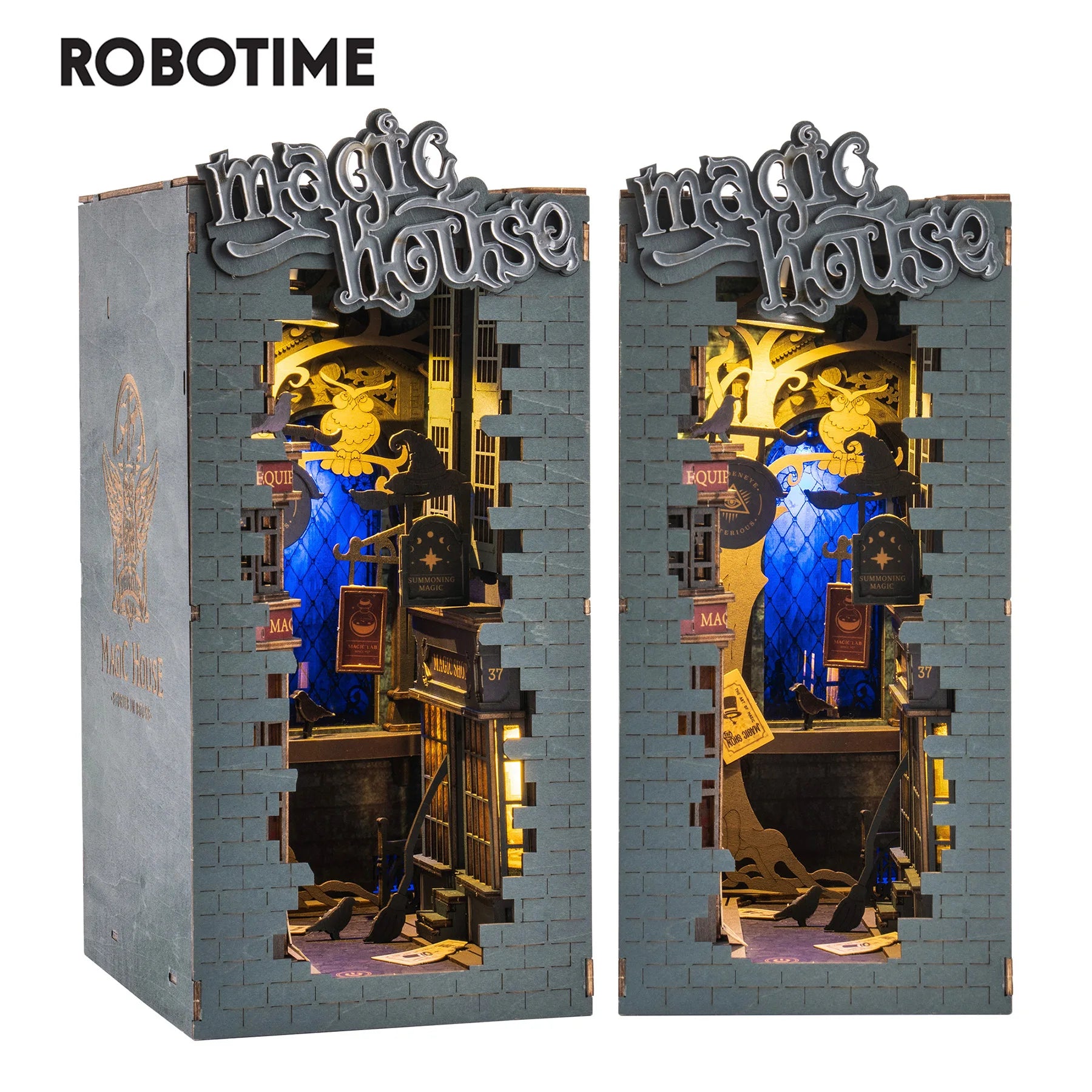 Houten Miniatuur Boekhoekje DIY – LED Sfeerlampje Creatief Knutselpakket voor Jong en Oud