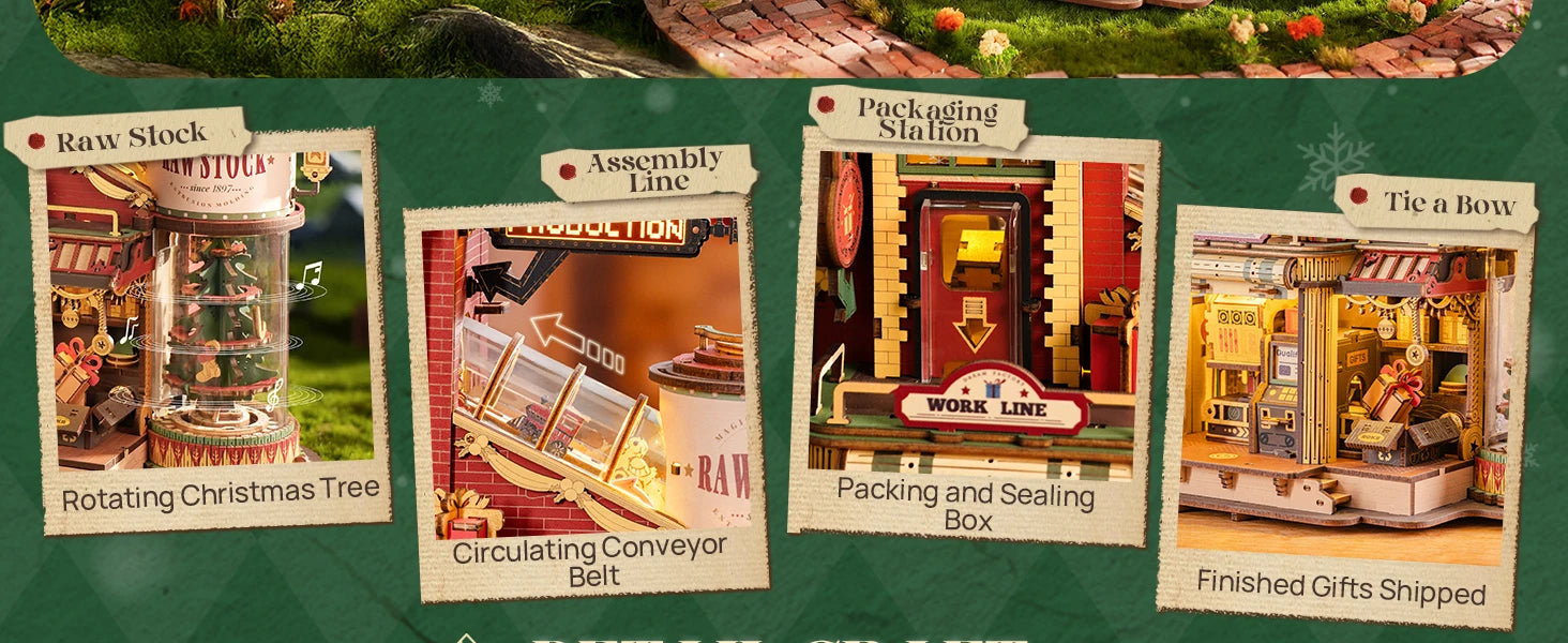 3D Houten Puzzel Dream Gift Factory – Mechanisch Model met Licht en Muziek – Bouwpakket voor Kinderen en Volwassenen