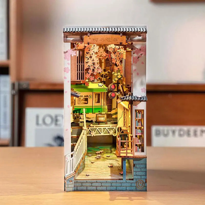 Houten Miniatuur Boekhoekje DIY – LED Sfeerlampje Creatief Knutselpakket voor Jong en Oud