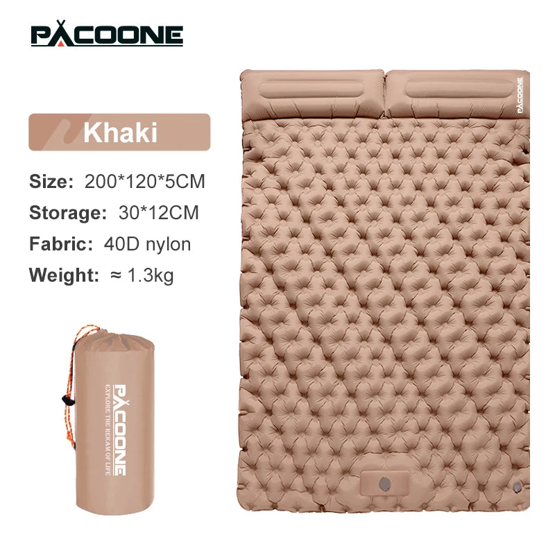 Opblaasbaar Camping Matras voor 2 Personen met Ingebouwde Pomp – Ultralicht, Compact & Waterdicht Slaapmatje voor Kamperen, Trekking & Festivals