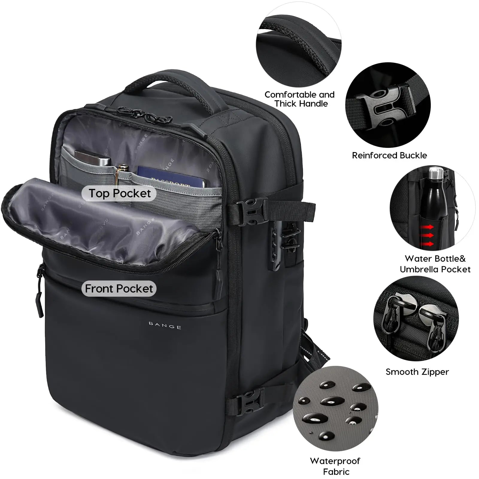 Anti‑diefstal Waterdichte Laptop Rugzak 15.6 Inch – Handbagage Reistas met Wet & Dry Scheiding