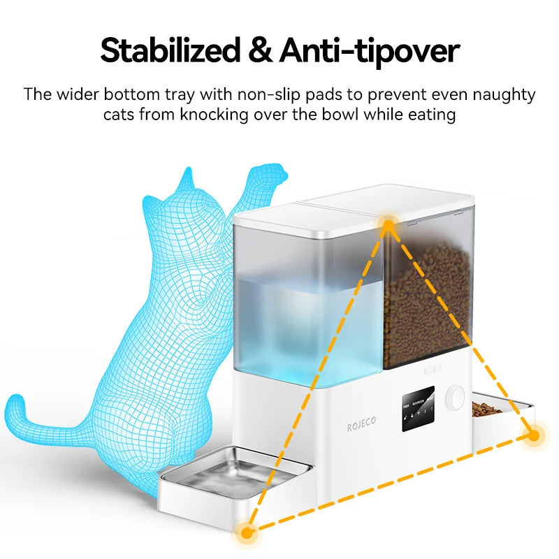 Automatische Voerbak met Waterfontein en WIFI App – 8,5L Slimme Voerdispenser voor Katten en Honden – Programmeerbaar & Op Afstand Bedienbaar