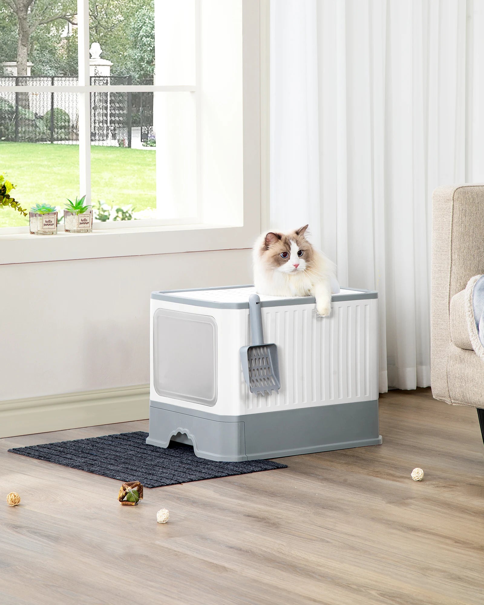 Kattenbak met lade en deksel – ruime kattenbak voor katten tot 15 kg