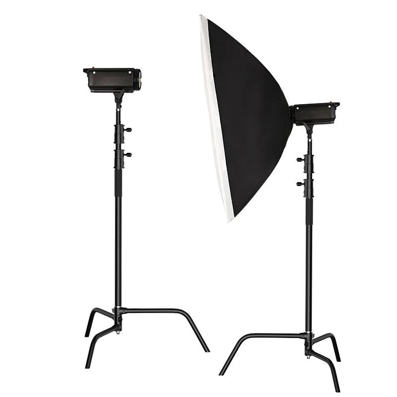 Heavy Duty C-Stand Lichtstatief 2,6M / 3,3M – RVS Fotografie Statief voor Studio, Camera, Softbox en LED Lamp