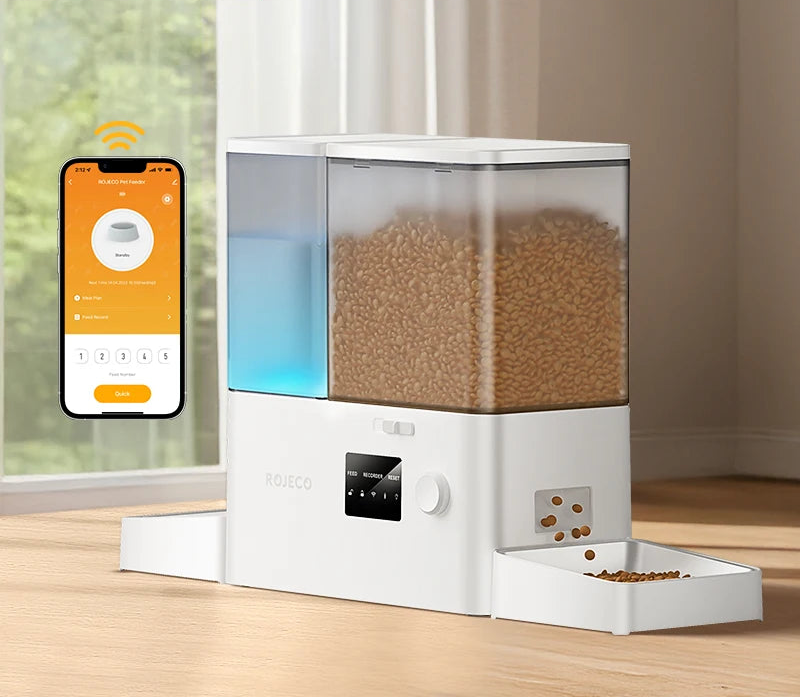Automatische Voerbak met Waterfontein en WIFI App – 8,5L Slimme Voerdispenser voor Katten en Honden – Programmeerbaar & Op Afstand Bedienbaar