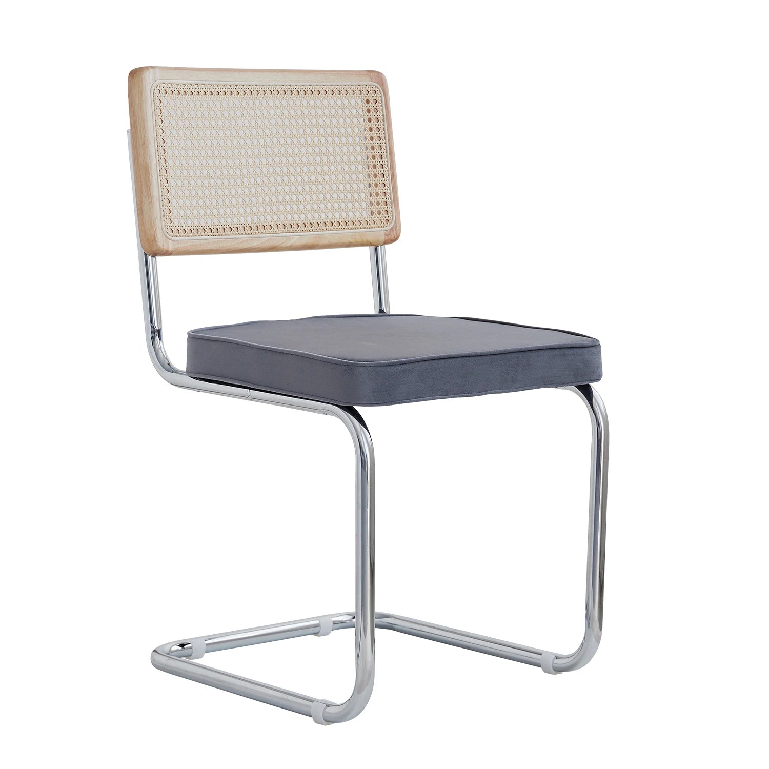 Rotan Eetkamerstoelen Set van 2 of 4 – Retro Design met Velvet Zitting en Metalen Frame