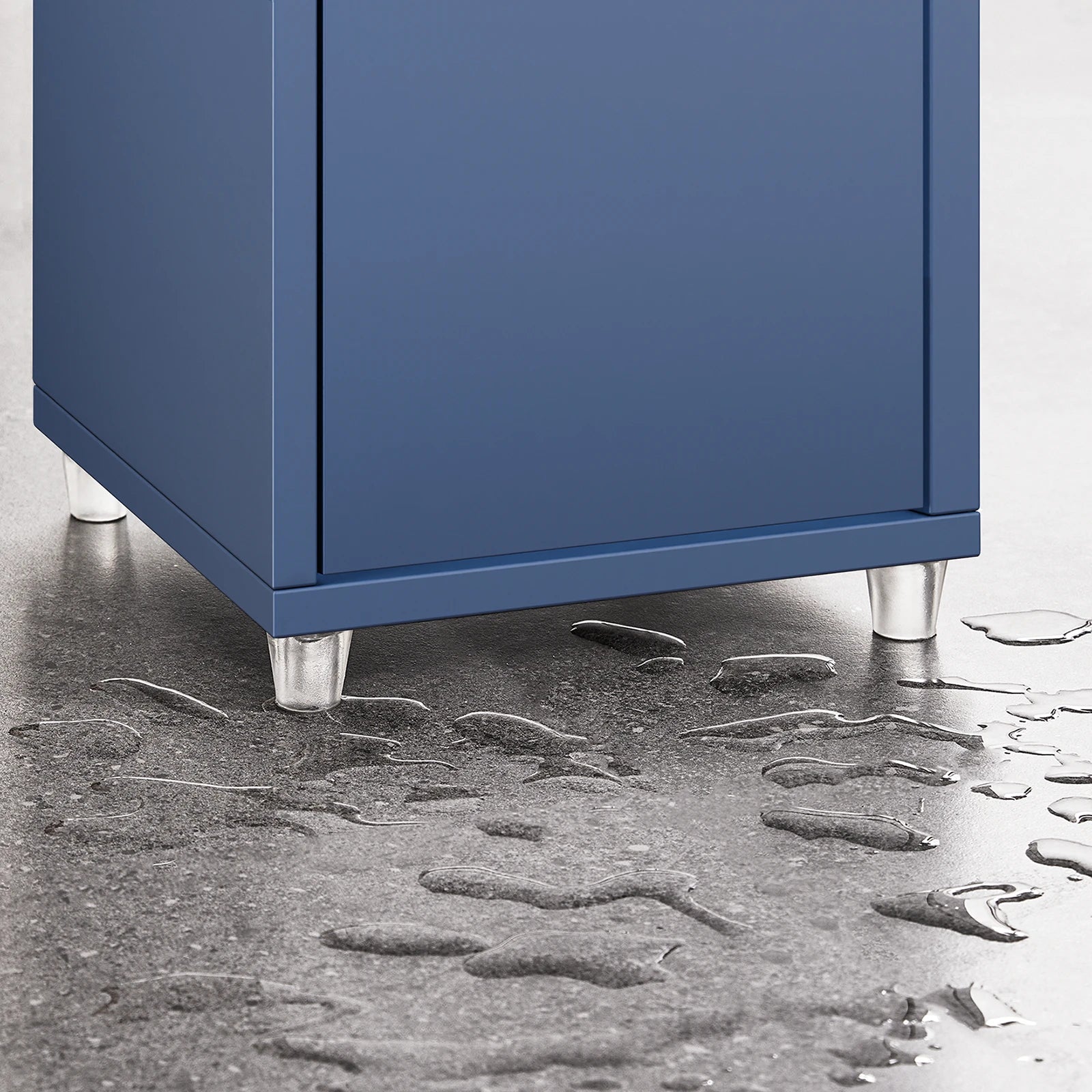 Hoge, Smalle Badkamerkast 20×180×20 cm – Vochtbestendige Opbergkast met Lade en Verstelbare Planken