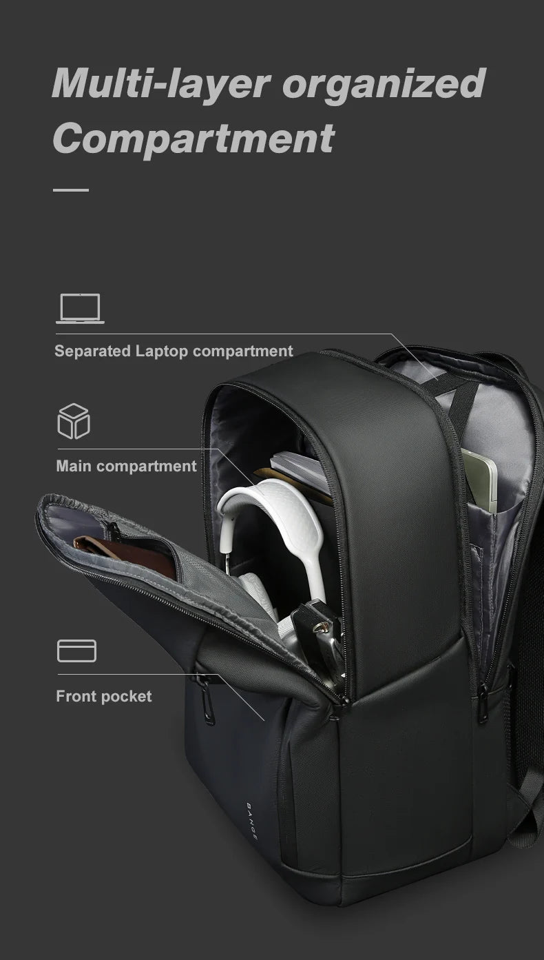 Casual Waterdichte Rugzak 15.6″ Laptop – Grote Capaciteit, Multi‑Pockets, Lichtgewicht – Perfect Voor Zaken, Reizen & Dagelijks Gebruik