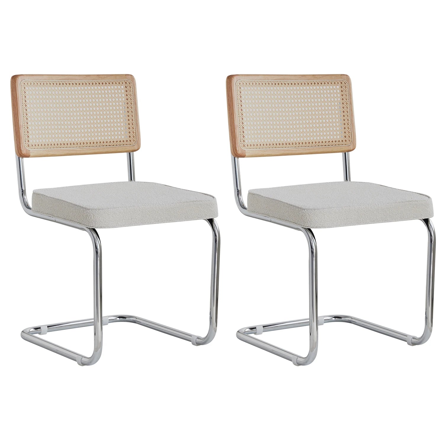 Rotan Eetkamerstoelen Set van 2 of 4 – Retro Design met Velvet Zitting en Metalen Frame