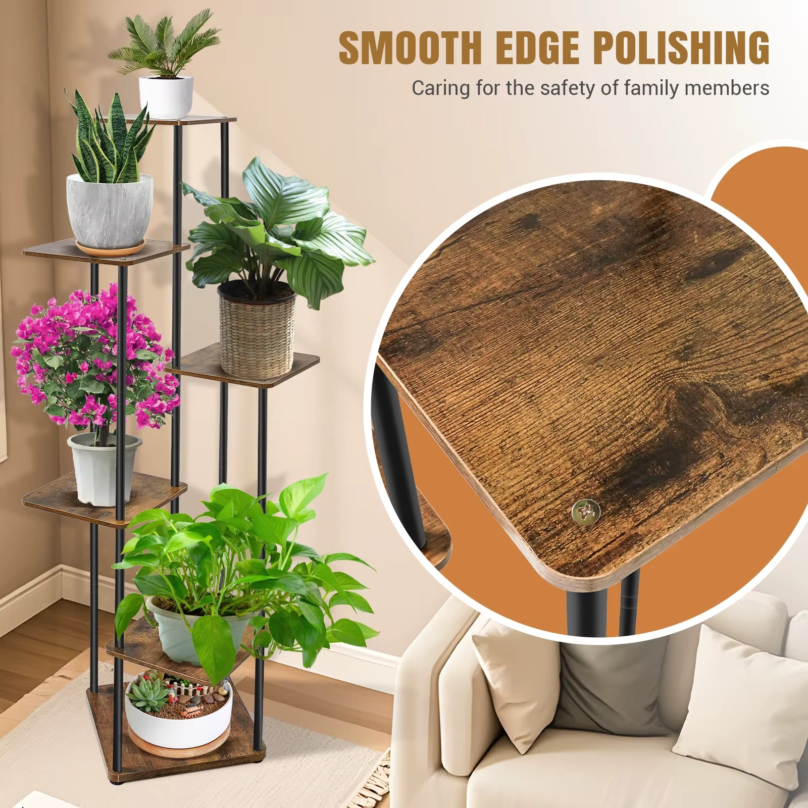 Metalen Plantenstandaard – Compacte Hoek Plantenrek voor Binnen & Buiten