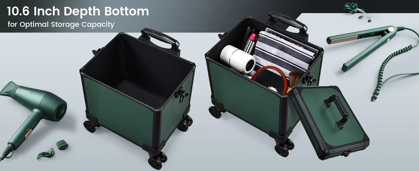 Professionele Rollende Make-up Koffer 5-in-1 – Groot, Duurzaam en Lichtgewicht Trolley voor Cosmetica en Beauty Accessoires