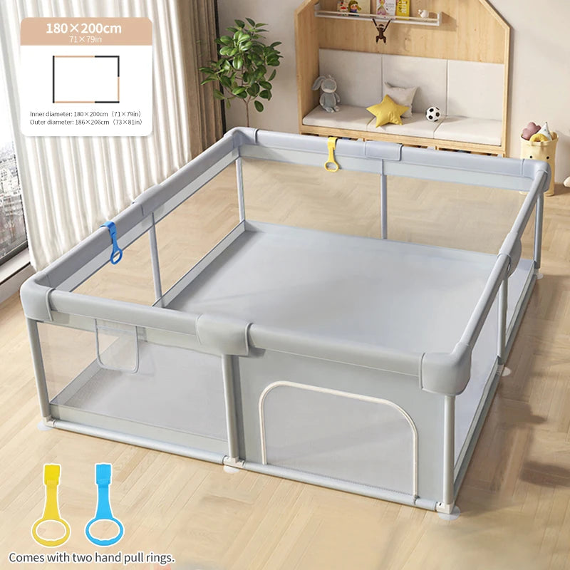 Grote Baby Speelbox met Schuim‑bescherming & Ballenbak – Veilige Speelruimte voor Baby’s (0‑6 Jaar)