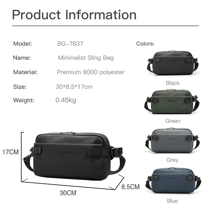 Waterdichte Crossbody Tas – Lichtgewicht Sling‑Schoudertas Voor Dagelijks Gebruik | Unisex Reis‑ & Stadsbag
