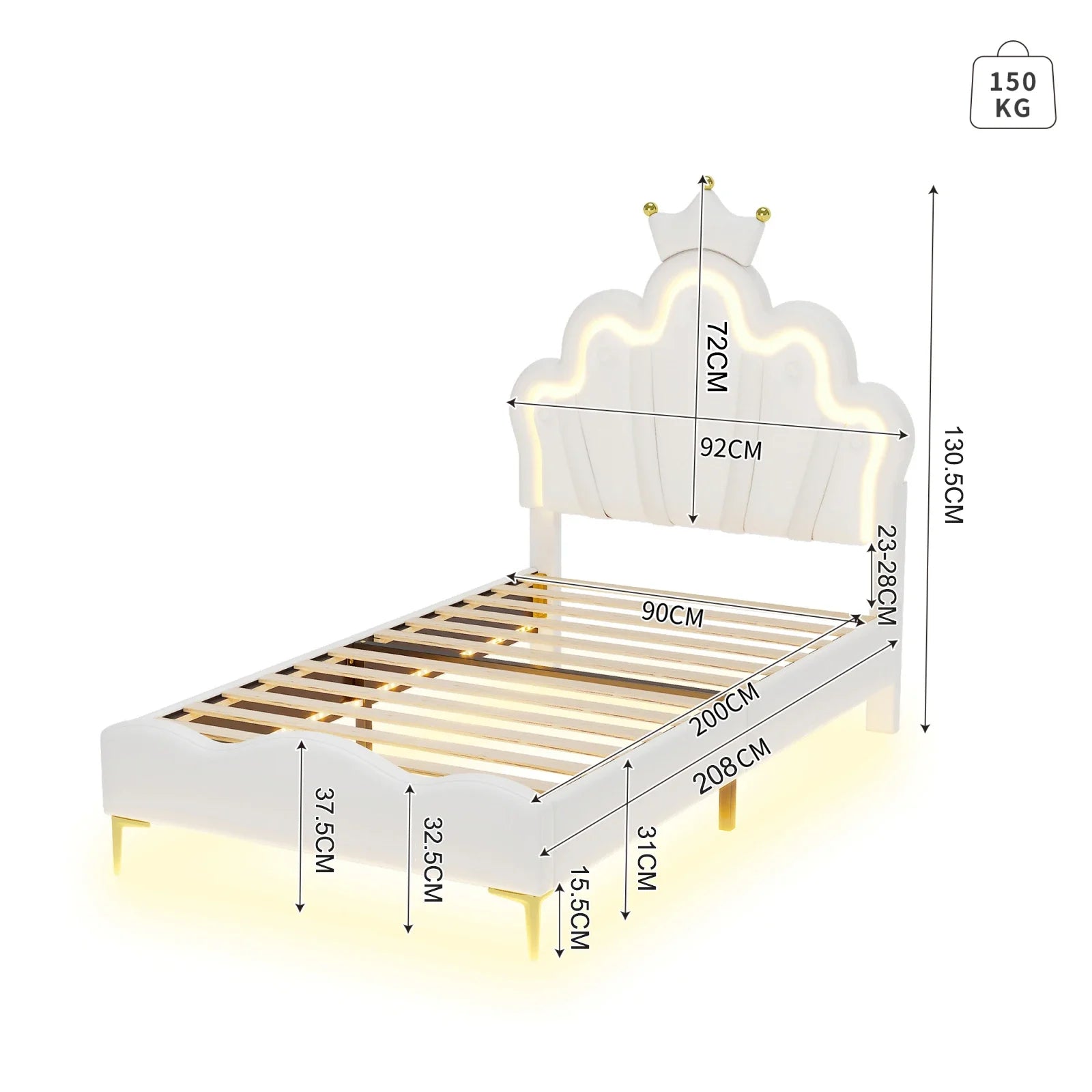 Kinderbed Prinses 90x200 cm – Luxe & Comfort voor Meisjes