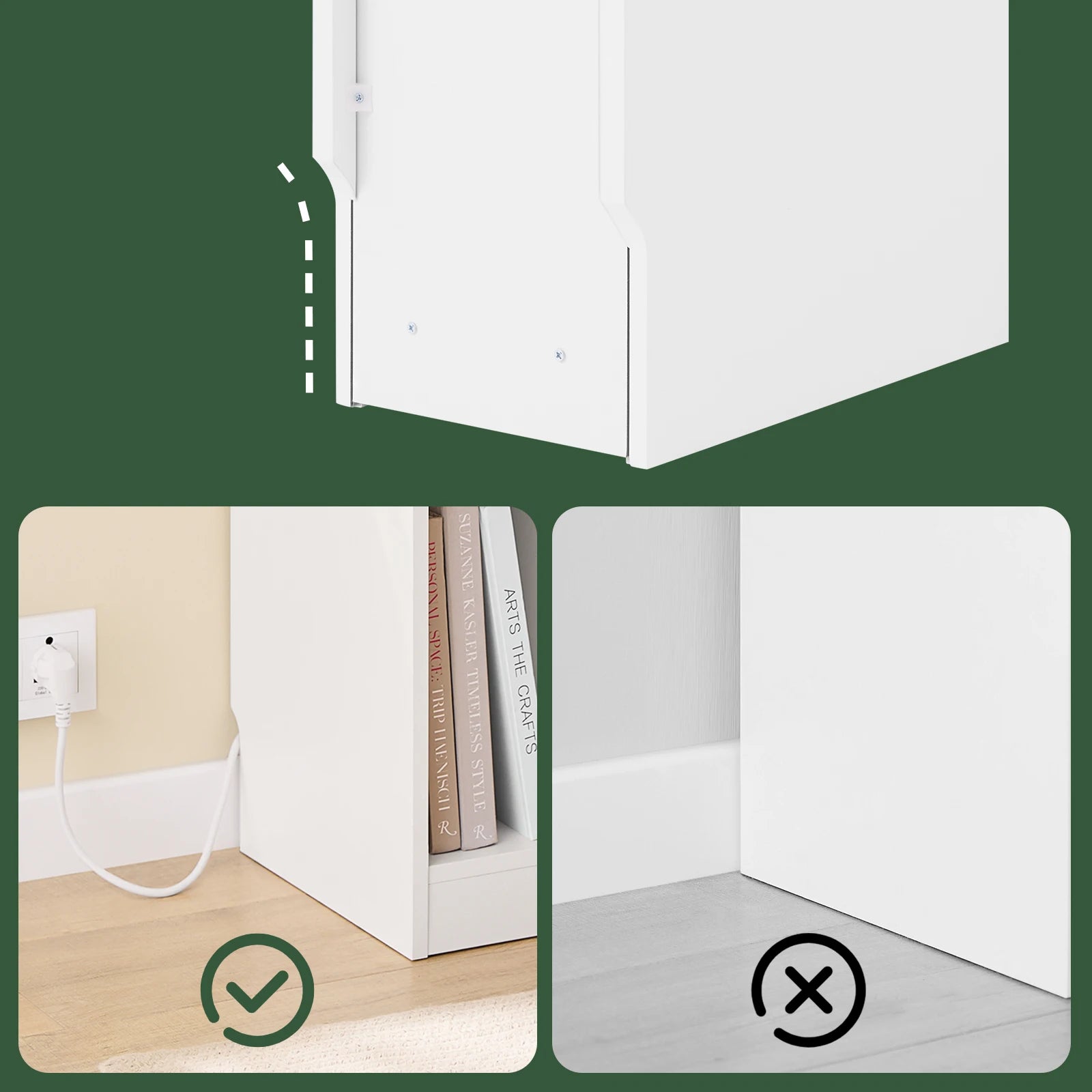 Modern smal nachtkastje met lade en opbergruimte – strak wit design