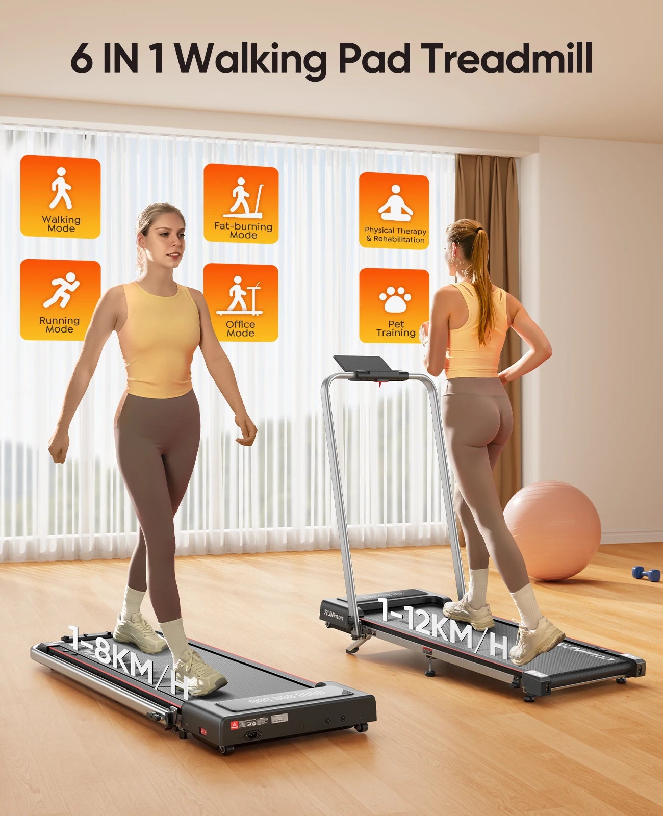 Opvouwbare Loopband voor Thuis – 4-in-1 12 km/u met Helling en App-Connect