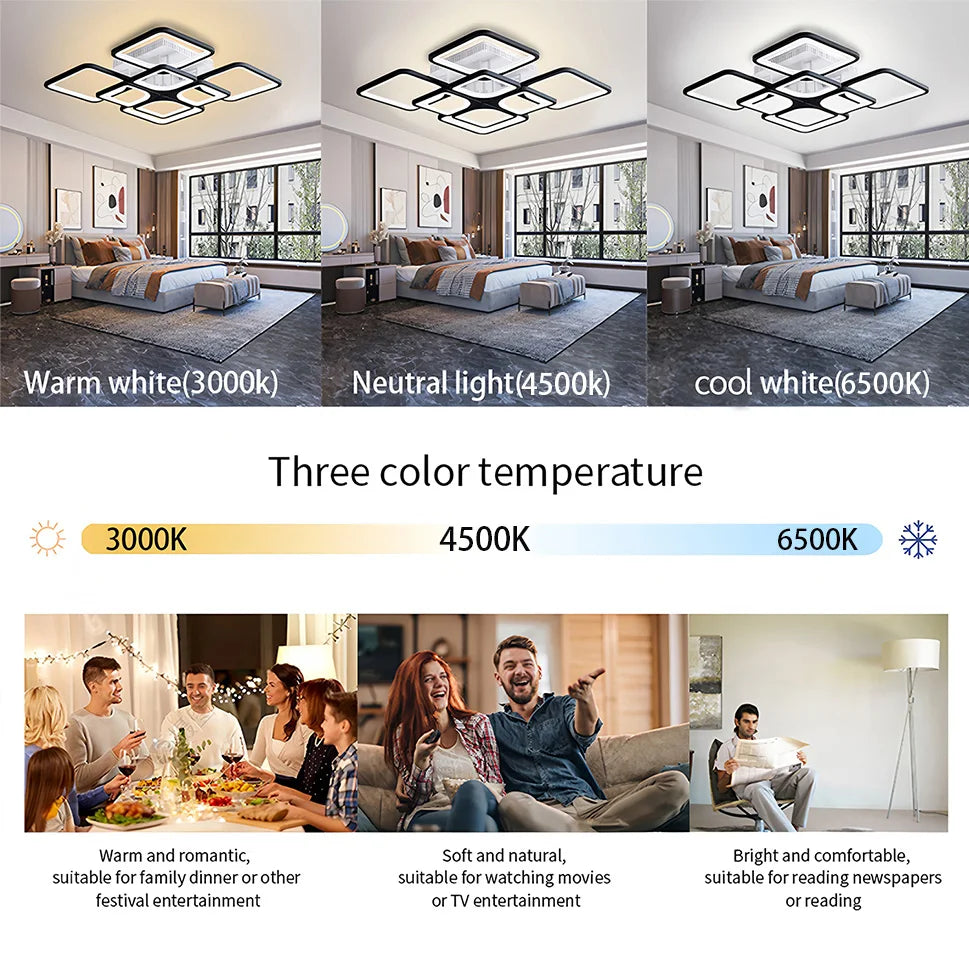 Moderne LED Plafondlamp met Afstandsbediening – Dimbare Scandinavische Plafondverlichting voor Woonkamer, Slaapkamer & Eetkamer