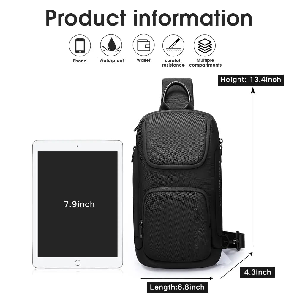 Draagbare Lichtgewicht Oxford Heren Crossbody Schoudertas / Sling Bag – Multifunctionele Casual Tas Voor Dagelijks Gebruik