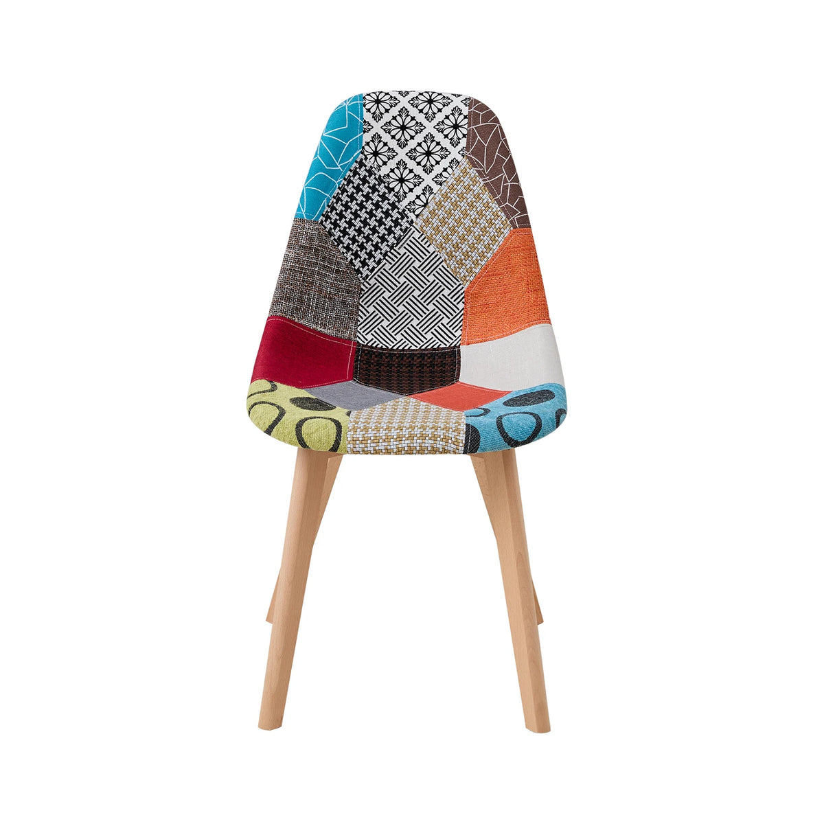 Set van 4 Nordic Patchwork Eetkamerstoelen – Moderne Comfortabele Stoelen voor Keuken en Woonkamer