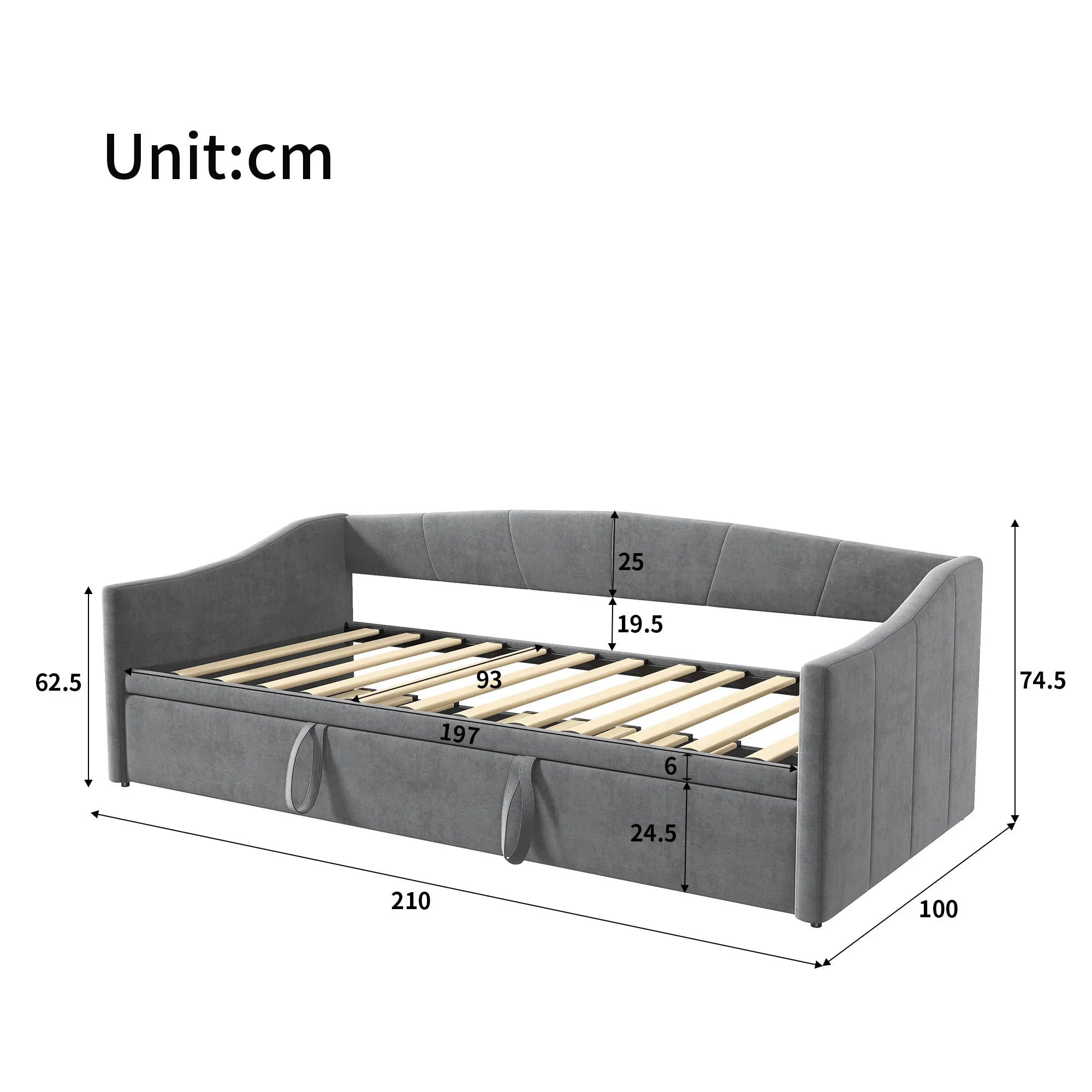 Fluwelen 2‑in‑1 Slaapbank 90×200 cm – Multifunctionele Bank & Bed