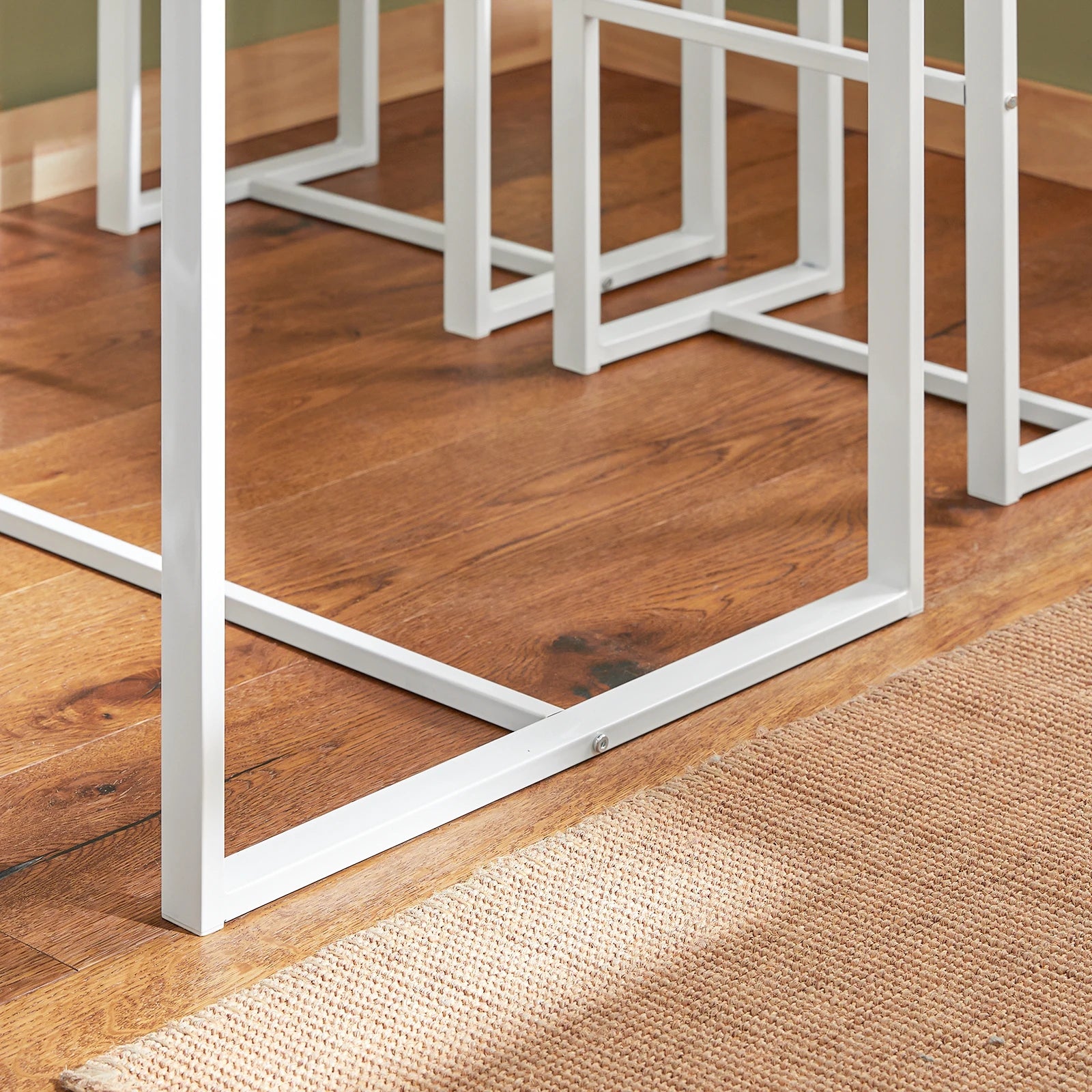 Eettafel met 4 barkrukken set – ruimtebesparende hoge keukentafel met stoelen voor kleine ruimtes