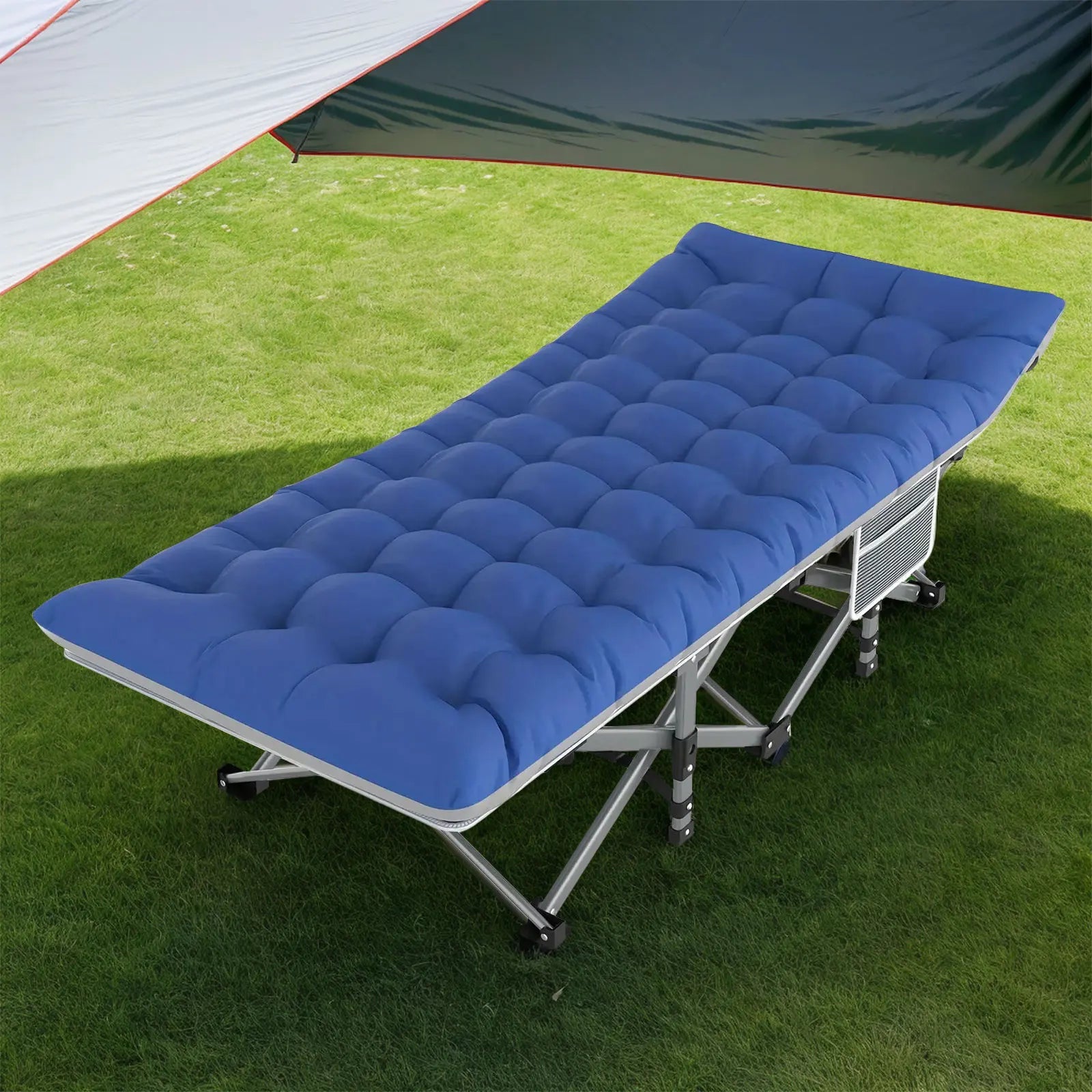 Opvouwbaar Campingbed voor Volwassenen – Sterk, Draagbaar en Inclusief Matras & Draagtas