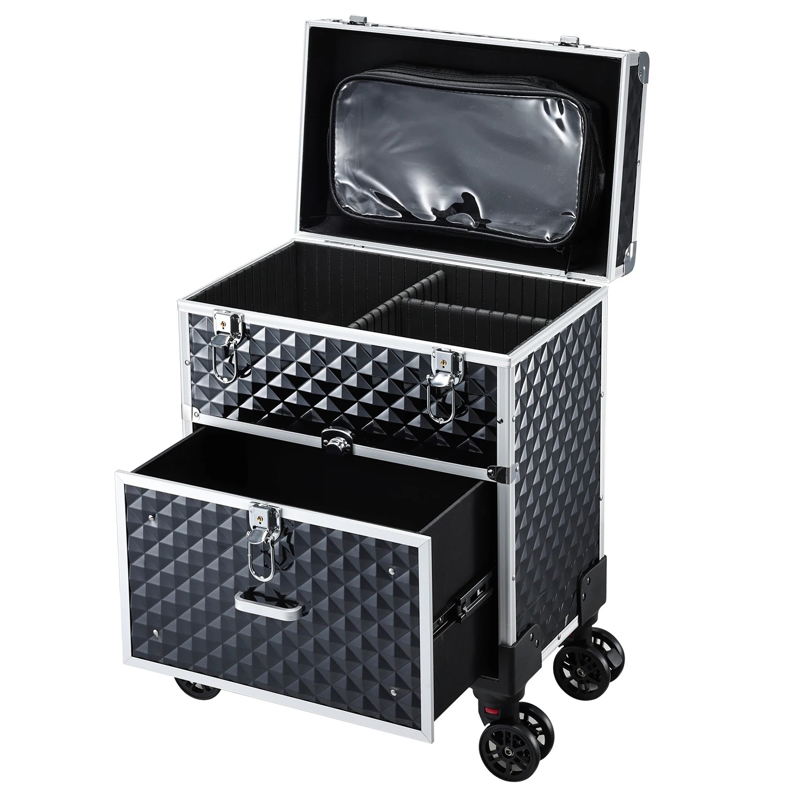 Professionele Rollende Make-up Koffer met Lade – Cosmetica Organizer Trolley voor Make-up Artisten