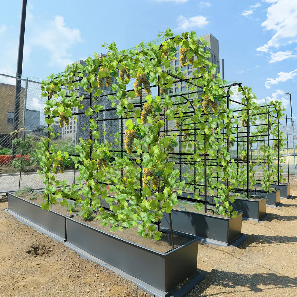 U-vormig Metalen Tuinklimrek voor Planten en Groenten – Sterk Klimrek met Nylon Net | 150KG Draagkracht | Duurzaam Tuinrek