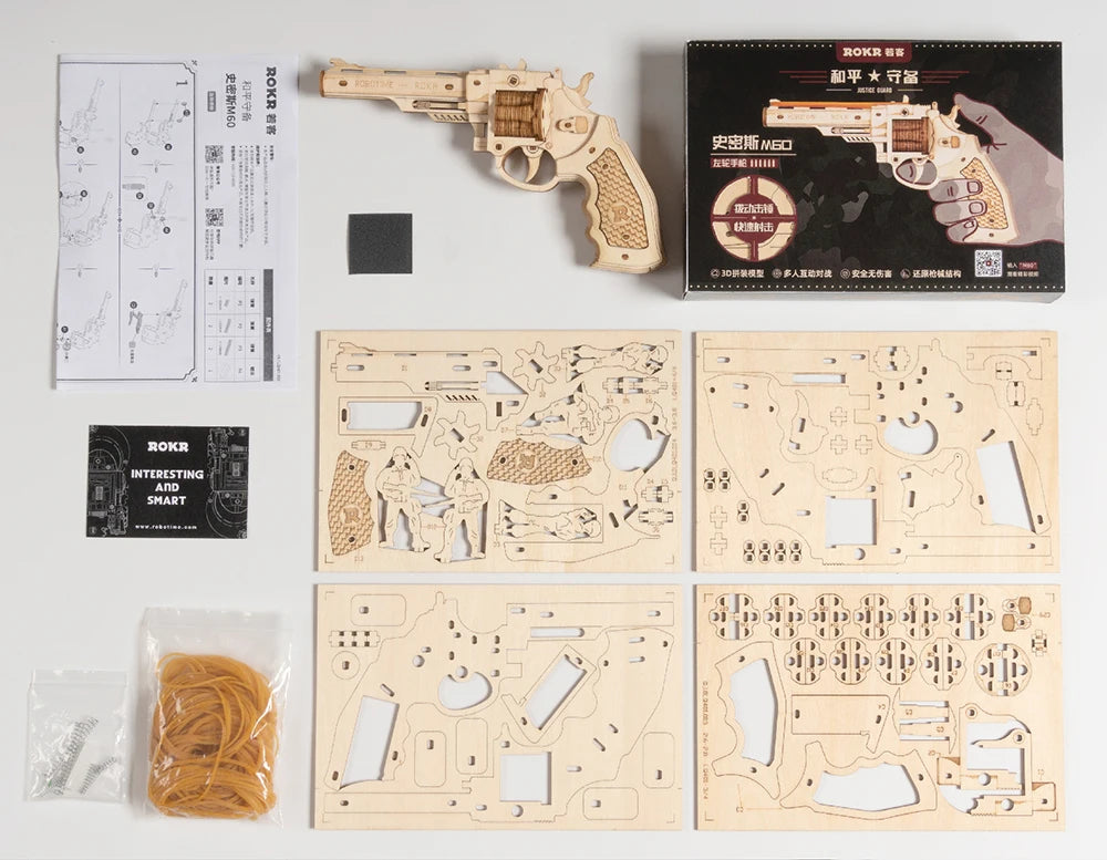 3D Houten Puzzel Pistool Bouwset – DIY Model Kit