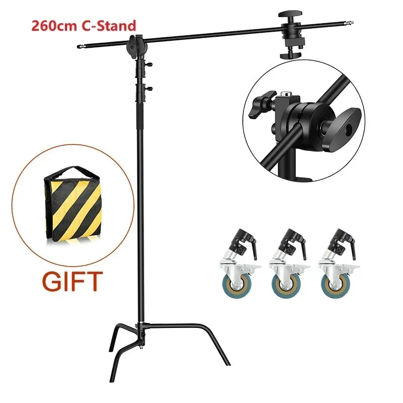 3x C-Stand Zwenkwielen 25mm – Vergrendelbare Wielen voor Lichtstatief en Magic Arm – Fotografie Accessoires