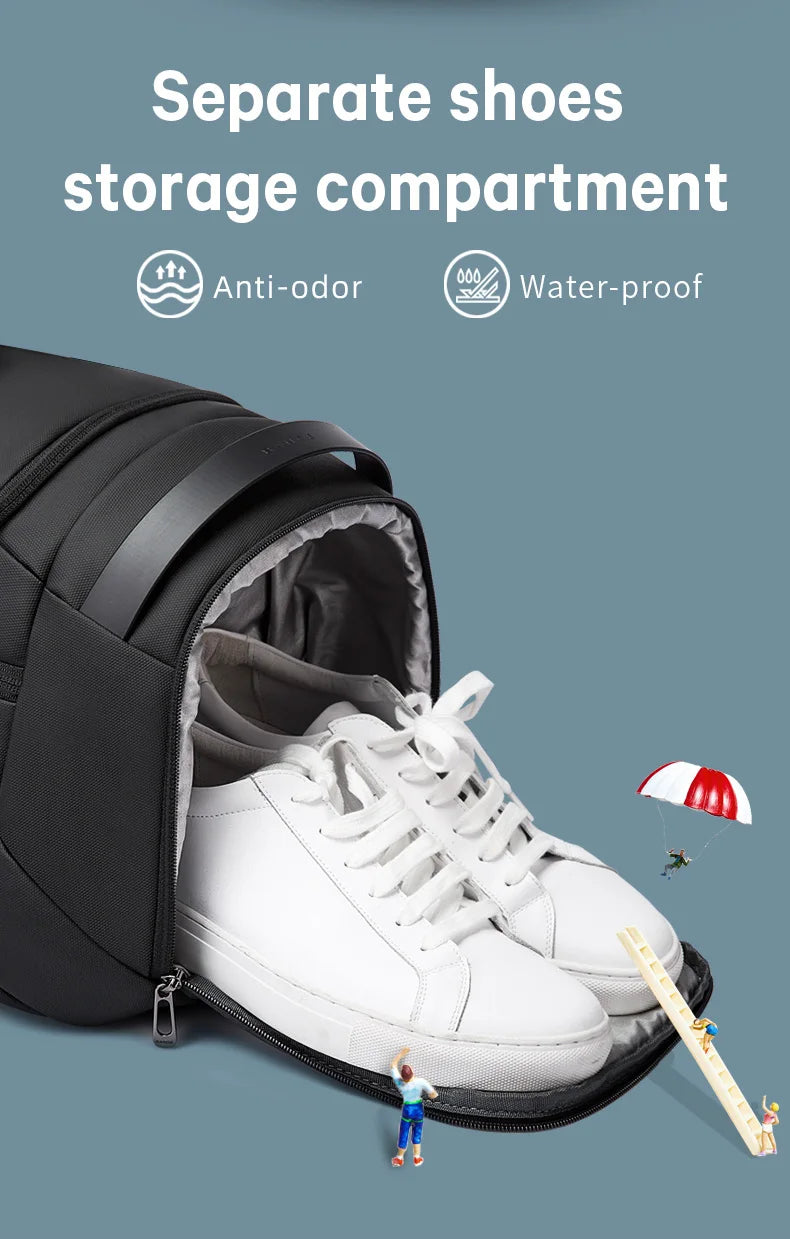 Waterdichte Duffel Tas met Schoenenvak 21″ – Gymtas voor Mannen met Nat & Droog Compartiment, Reistas Sport & Fitness