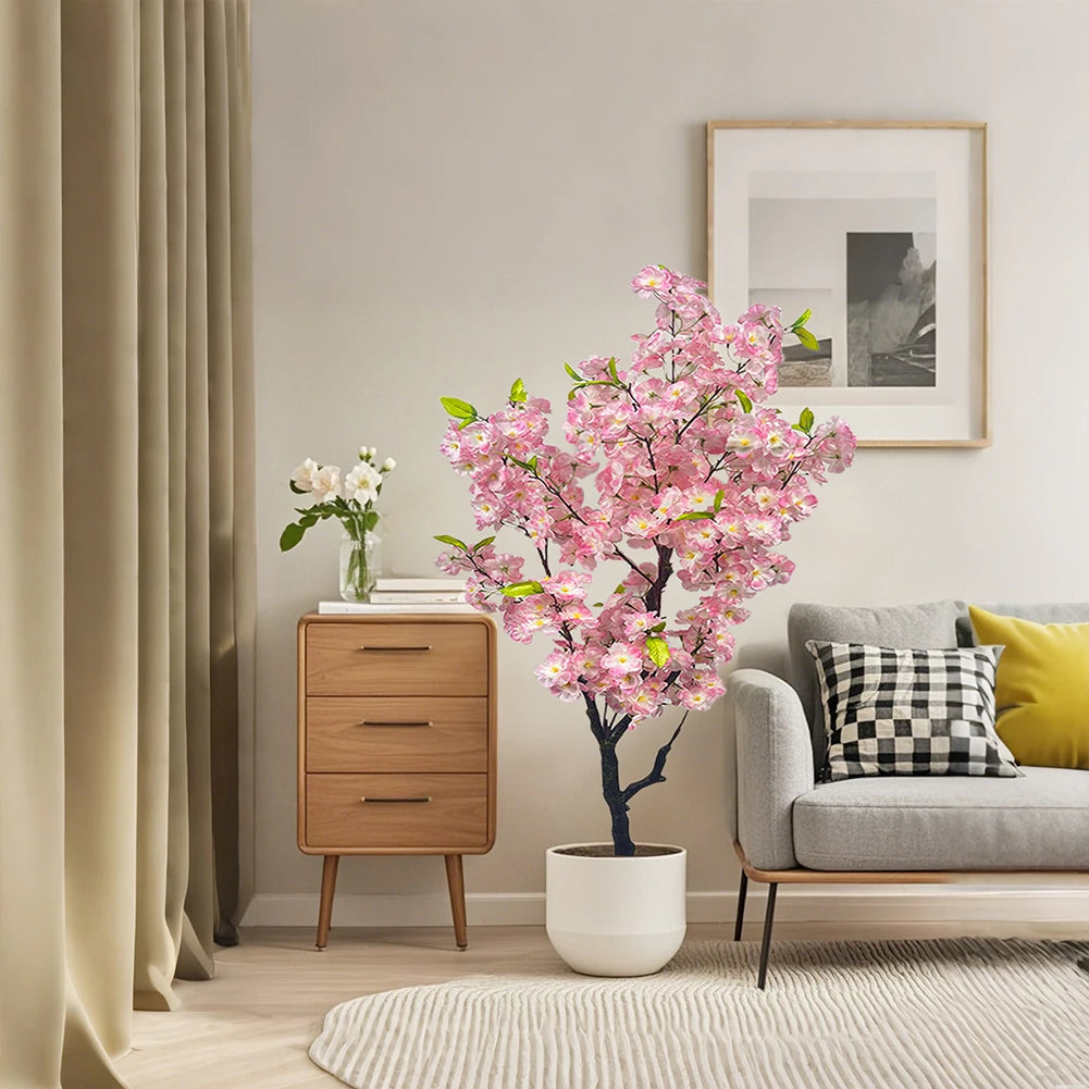 Kunstmatige Kersenbloesemboom 150 cm in Pot – Realistische Sakura Kunstboom voor Binnen, Woonkamer & Kantoor Decoratie