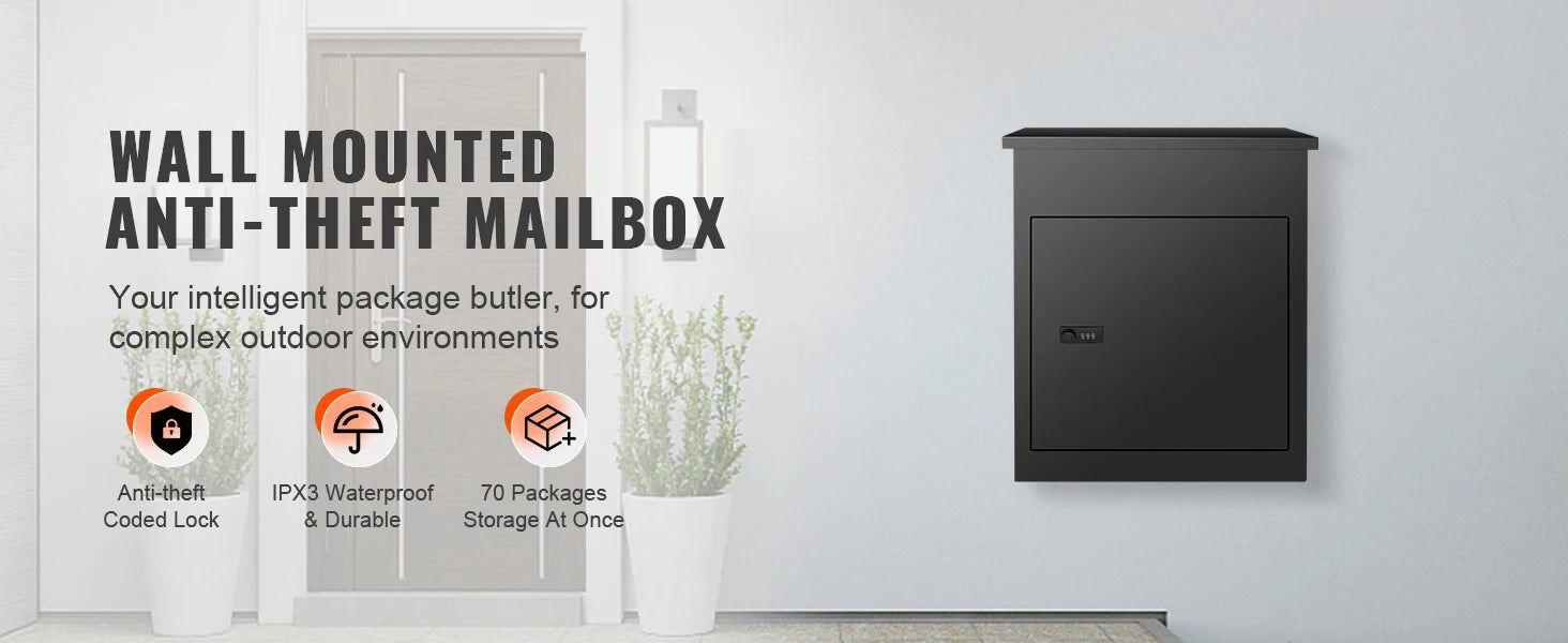 Waterdichte Anti‑diefstal Wandbrievenbus met Slot – Grote Buiten Pakketbox