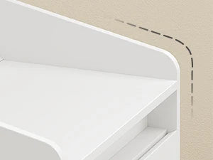 Nachtkastje met 3 Laden, LED Verlichting & Oplaadstation – Modern Wit Bijzettafel met USB en Stopcontact