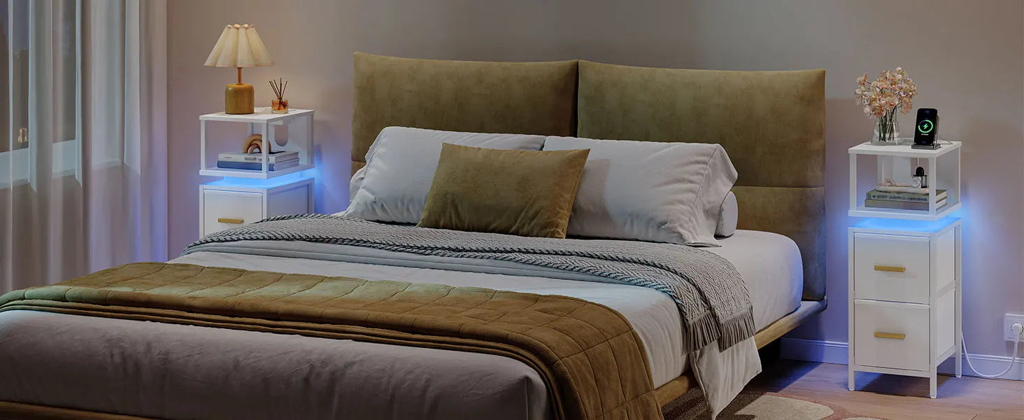 Smal nachtkastje met 2 lades – Compact en praktisch meubel voor slaapkamer