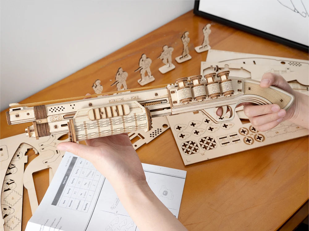 3D Houten Puzzel Pistool Bouwset – DIY Model Kit
