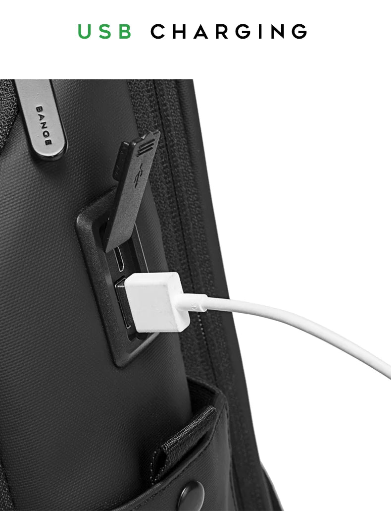 Waterdichte USB Smart Rugzak 15,6″ Laptop – Met USB‑Oplaadpoort Voor Mannen & Unisex